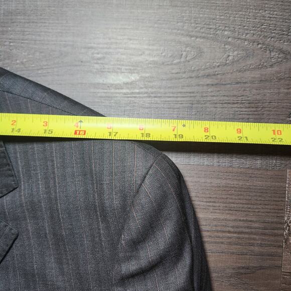 JACK VICTOR Mens Sport Coat Blazer 43R Gray Herringbone Wool Two-Button Notch - Picture 10 of 16